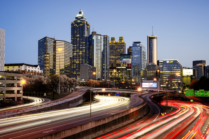Nonstop movement - Atlanta Skyline at Dusk