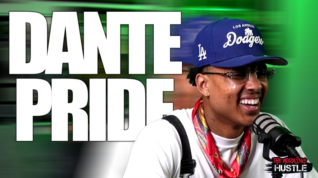A smiling person wearing a Los Angeles Dodgers baseball cap and holding a microphone, with the text "DANTE PRIDE" in the background.